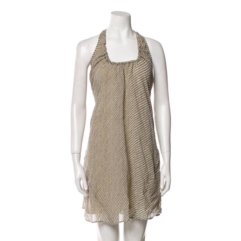 Theory Tan Striped Mini Dress
